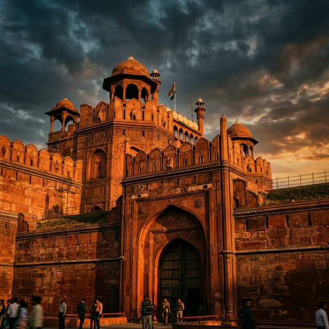 The Red Fort at sunset